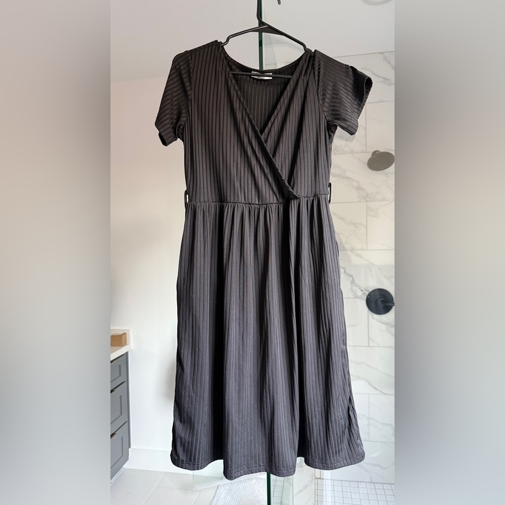 Maternity Black Ribbed Dress